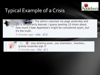 Typical Example of a Crisis
 