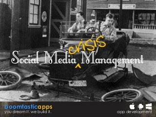 Social Media Management
^

boomtasticapps
you dream it. we build it.

app development

 