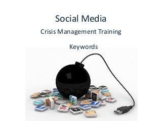 Social Media
Crisis Management Training

         Keywords
 