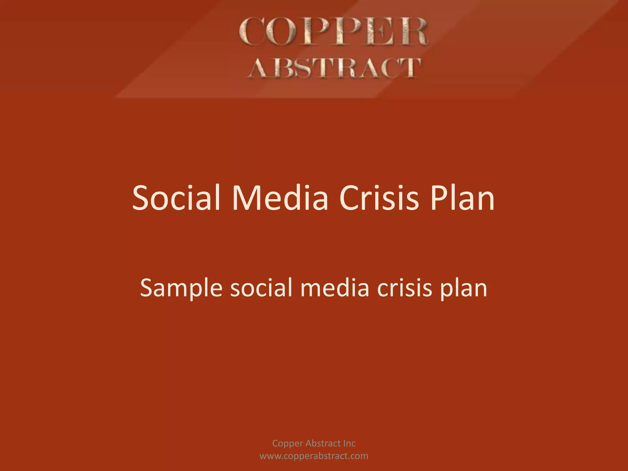 Social media crisis plan | PPTX