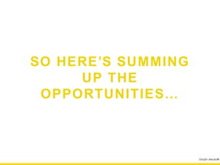 SO HERE’S SUMMING UP
 THE OPPORTUNITIES…




                       Drizzlin Media®
 