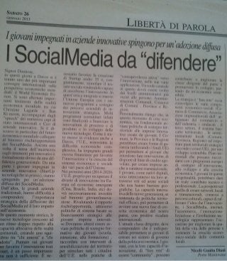Social media da difendere [La Repubblica, La Gazzetta di Mantova 26-01-13]