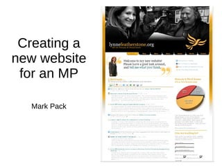 Creating a new website for an MP Mark Pack 