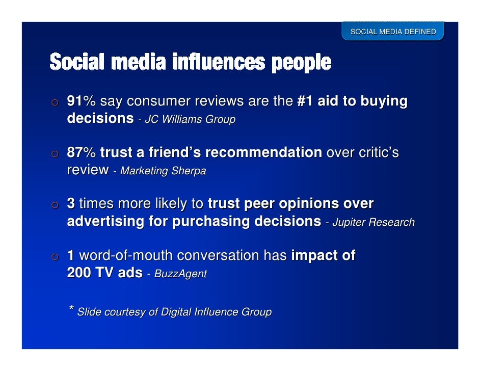 SOCIAL MEDIA DEFINED Social media