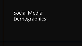 Social Media
Demographics
 