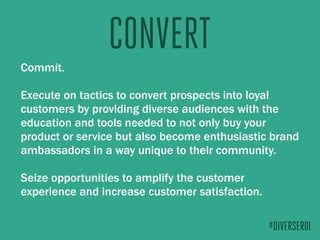 Commit.
Execute on tactics to convert prospects into loyal
customers by providing diverse audiences with the
education and...
