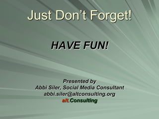 As Economic Developers– Use your city, and state in status updates on Facebook, & Events updates!