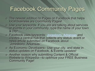 Provide statistics, demographics, and fun facts via status updates, using keywords like your city and state, and the name of your organization.WikipediaWikipedia has over 15 million articles
