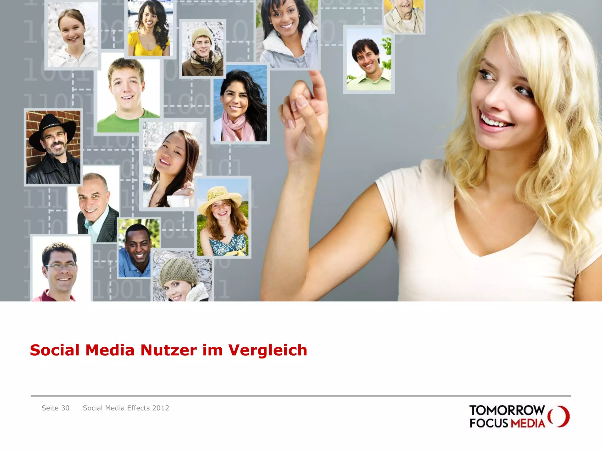 Soziodemographie




Social Media Nutzer im Vergleich


 Seite 30   Social Media Effects 2012
 
