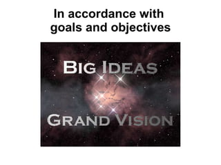 In accordance with  goals and objectives 