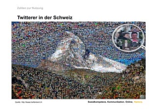 Zahlen zur Nutzung


  Twitterer in der Schweiz




Quelle: http://tease.twitterland.ch   Sozialkompetenz. Kommunikation. Online. Namics.
 