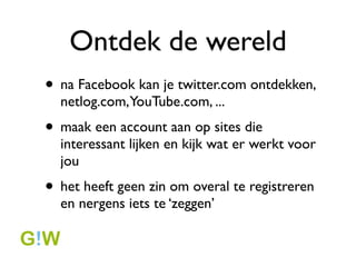 Wie?
40


30


20


10


 0
     13-17 18-24 25-34 35-44 45-54   55+


                         man          vrouw

                      november 2009
 