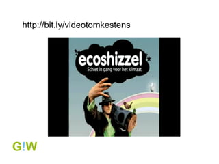 Zelf starten
? maak een account aan op
  www.facebook.com
? begin niet meteen met politiek!
   ? kijk even rond, zoek je vrienden/familie/
      collegas op en voeg ze toe aan je
      netwerk
    ? surf naar en word fan van
      www.facebook.com/groen.be
 