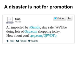 A disaster is not for promotion
 