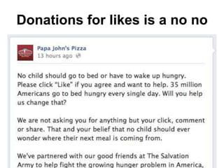 Donations for likes is a no no
 