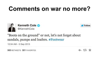 Comments on war no more?
 