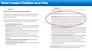 Walmart example of Guidelines versus Policy
 