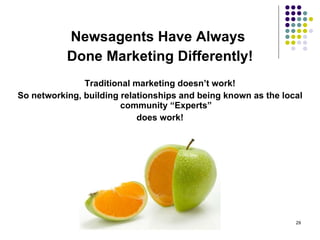 <ul><li>Newsagents Have Always  </li></ul><ul><li>Done Marketing Differently! </li></ul><ul><li>Traditional marketing does...