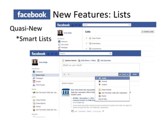 New Features: Lists
Quasi-New
 *Smart Lists
 