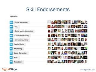www.digitalvidya.com
Skill Endorsements
 
