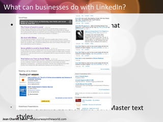 What can businesses do with LinkedIn? 
