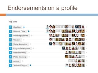 Endorsements on a profile 
 