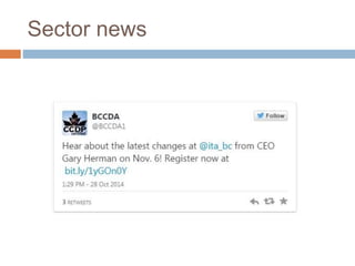 Sector news 
 