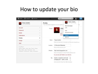 How to update your bio
 