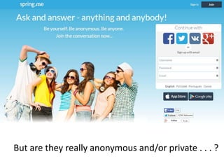 But are they really anonymous and/or private . . . ? 
 