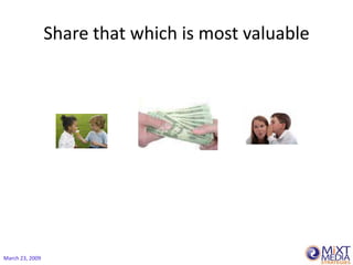 Share that which is most valuable




March 23, 2009
 