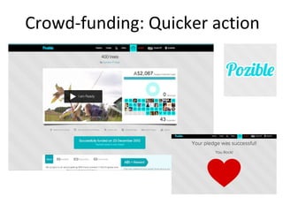 Crowd-funding: Quicker action
 