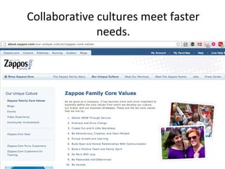 Collaborative cultures meet faster
needs.
 