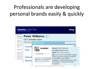 Professionals are developing
personal brands easily & quickly
 