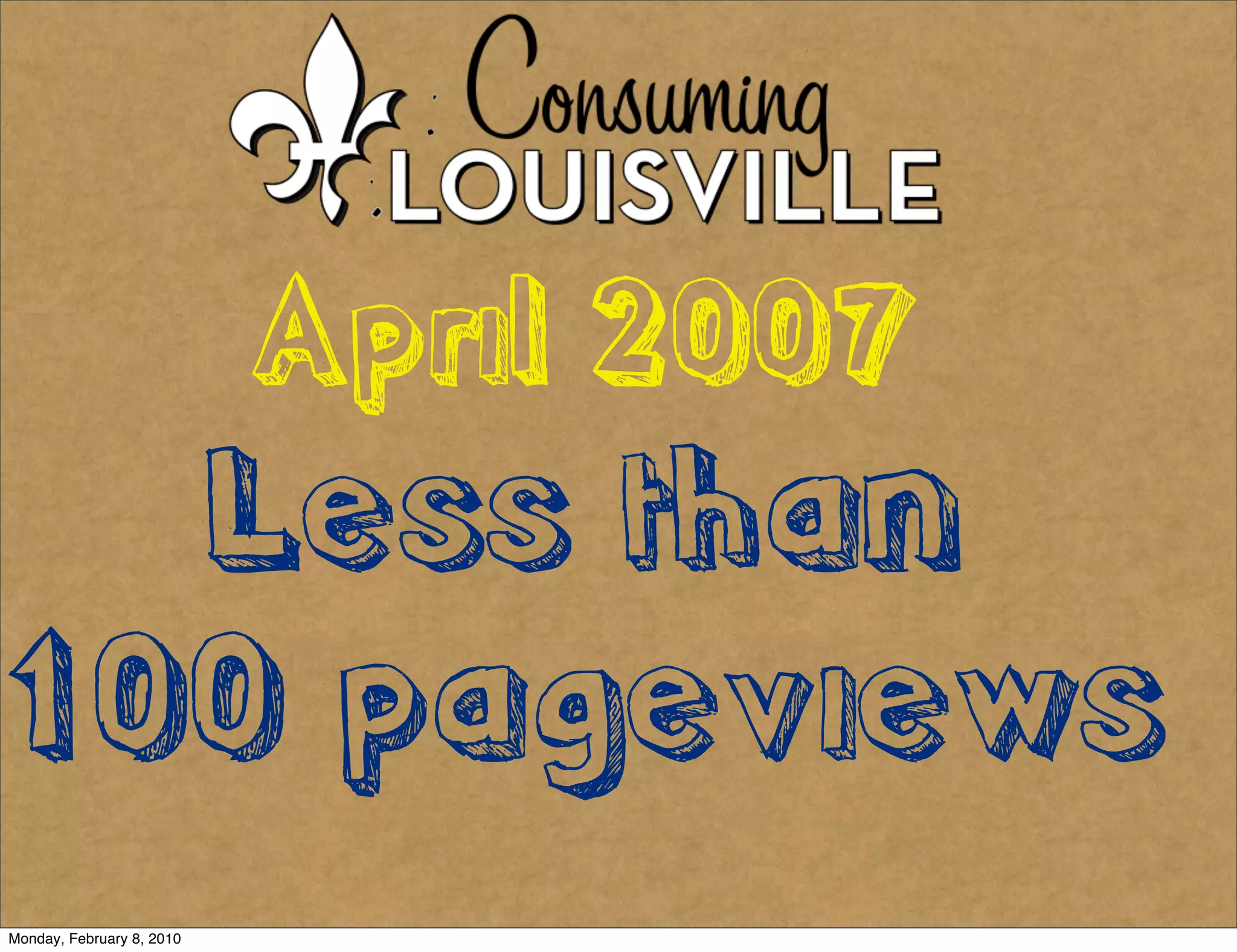 April 2007
  Less than
100 pageviews
Monday, February 8, 2010
 