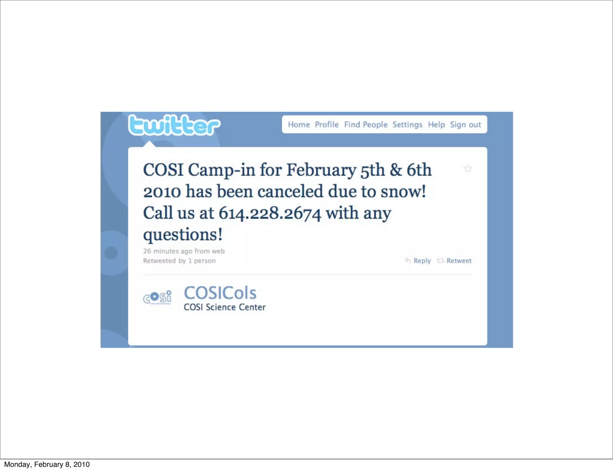 Monday, February 8, 2010
 