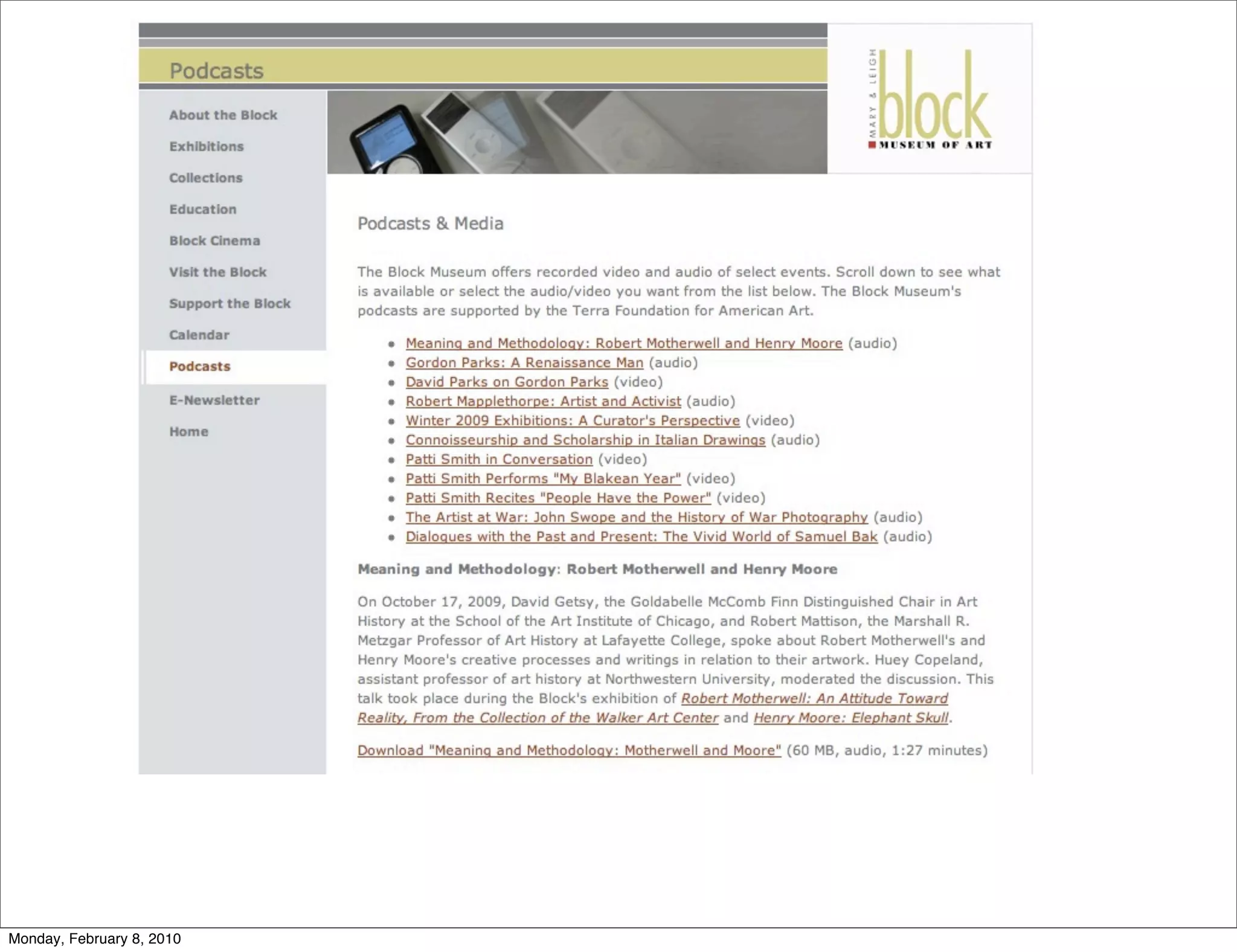 Monday, February 8, 2010
 