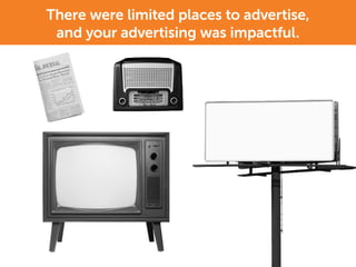 There were limited places to advertise,
and your advertising was impactful.
 