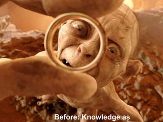 The Knowledge Shift...
Sole Knowledge
Expert
Before: Knowledge as
 