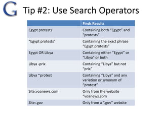 Tip #2: Use Search Operators 
