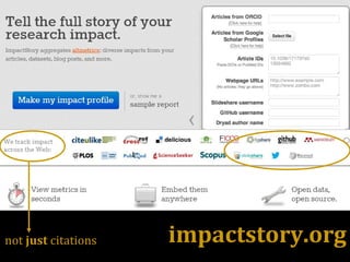 impactstory.orgnot just citations
 