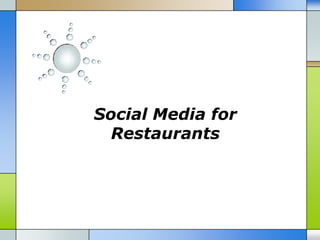 Social Media for
  Restaurants
 