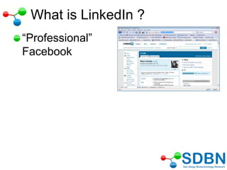 What is LinkedIn ?
―Professional‖
Facebook
 