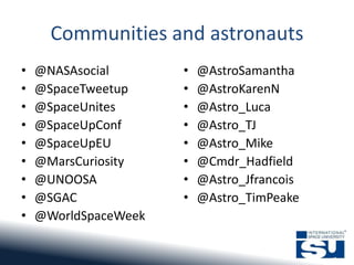 Social Media for the Space Community