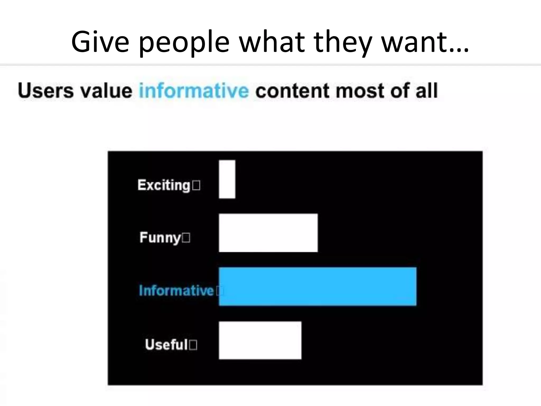 Give people what they want…
 