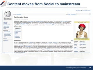 social3i Proprietary and Confidential 12
Content moves from Social to mainstream
 