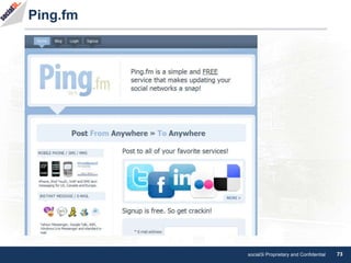 social3i Proprietary and Confidential 73
Ping.fm
 