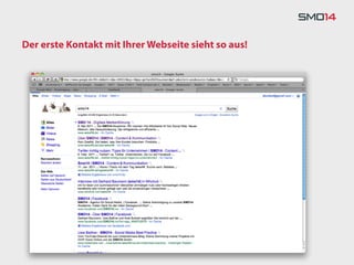 Der erste Kontakt mit Ihrer Webseite sieht so aus!
 