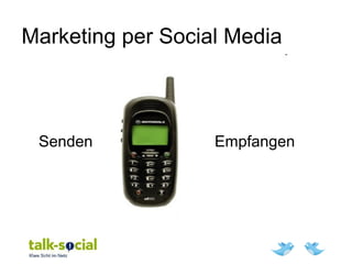 Senden Empfangen
Marketing per Social Media
 