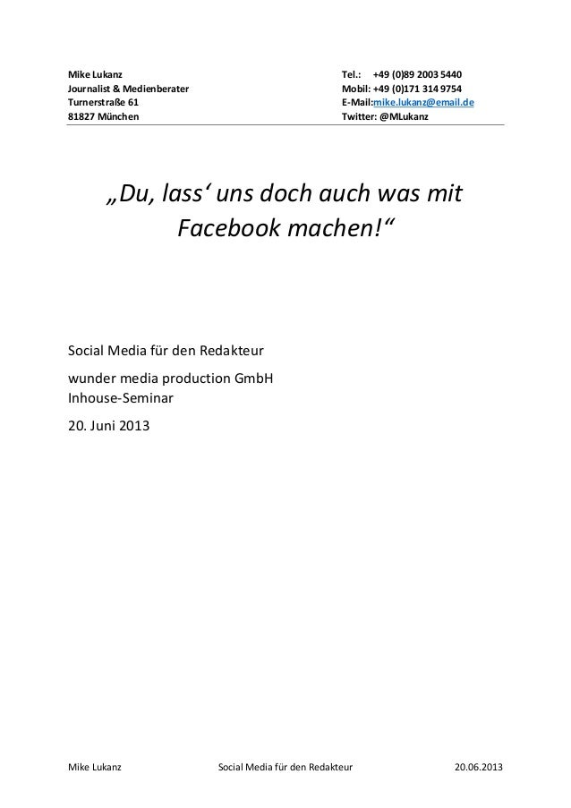 Social Media Für Redakteure - 