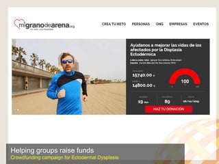 Helping groups raise funds
Crowdfunding campaign for Ectodermal Dysplasia
 